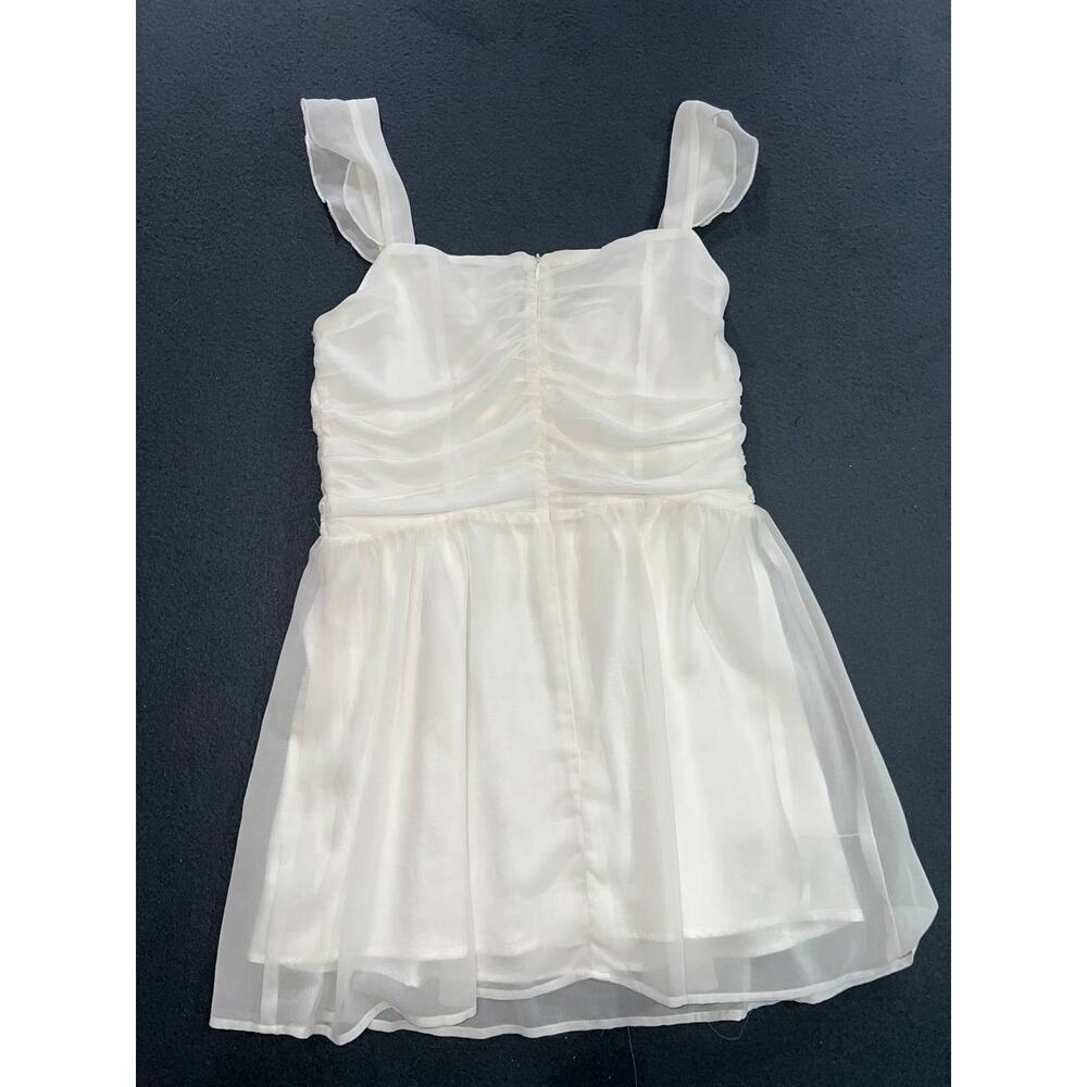Princess Polly Women Size 10 BABYDOLL DSo Sweet Mini Dress White Flowy A009112 - Picture 6 of 7